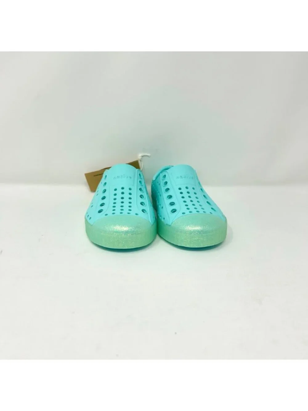 Native Shoes Kids Jefferson Bling Glitter Sherbet Blue Bling J1 Lightweight EVA